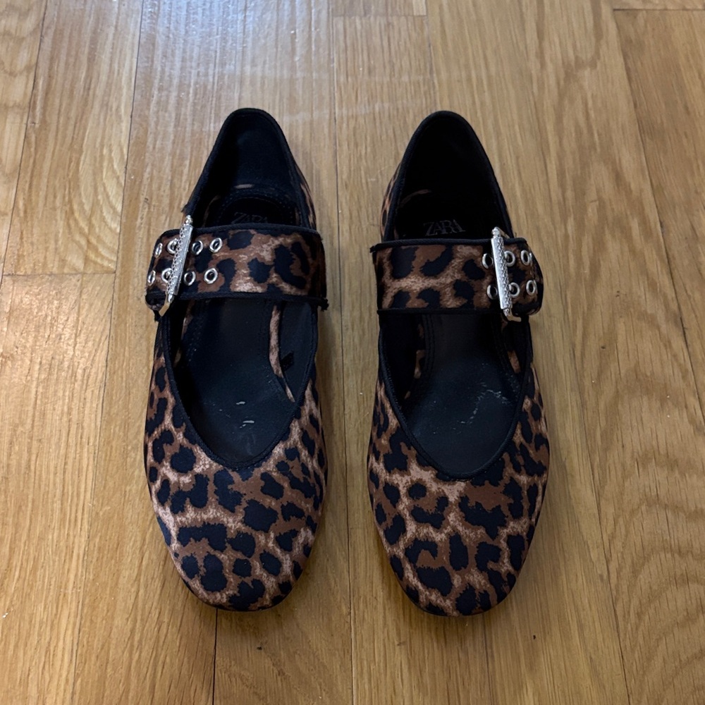 Zara Leopard Ballet Flats